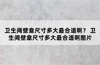 卫生间壁龛尺寸多大最合适啊？ 卫生间壁龛尺寸多大最合适啊图片